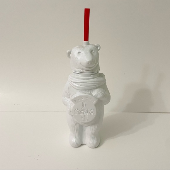 Vintage Always Coca-Cola Polar Bear Plastic Collector’s Drinking Cup With Straw - Picture 1 of 16